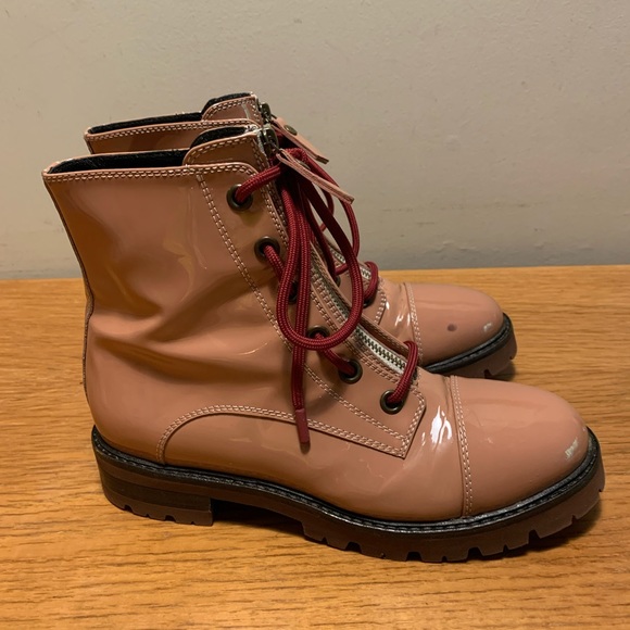 Shiny pink combat boots by AGL Italy - Picture 3 of 10